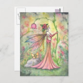 Morning Sunshine Blume Fairy Art Fantasy Postkarte (Vorne/Hinten)