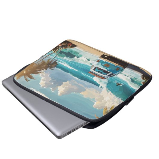 Morning Surf Laptopschutzhülle (Vorne Knopf)