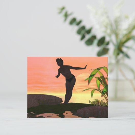 Morning Swim Postkarte (Stehend Vorderseite)