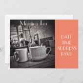 Morning Tea Café Party Einladung (Vorne/Hinten)