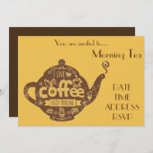 Morning Tea Retro Kaffee Date Café Party Einladung (Vorne/Hinten)