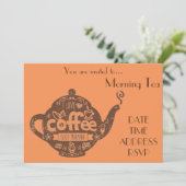 Morning Tee Kaffee Date Café Party Einladung (Stehend Vorderseite)