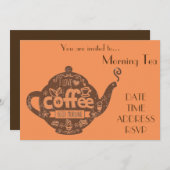 Morning Tee Kaffee Date Café Party Einladung (Vorne/Hinten)