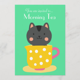 Morning Tee Retro Kitty Tee Cups Party Einladung