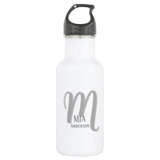 Morning Vibe Personalisiert Monogram Edelstahlflasche (Vorderseite)