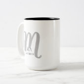 Morning Vibe Personalisiert Monogram Zweifarbige Tasse (Vorderseite Links)