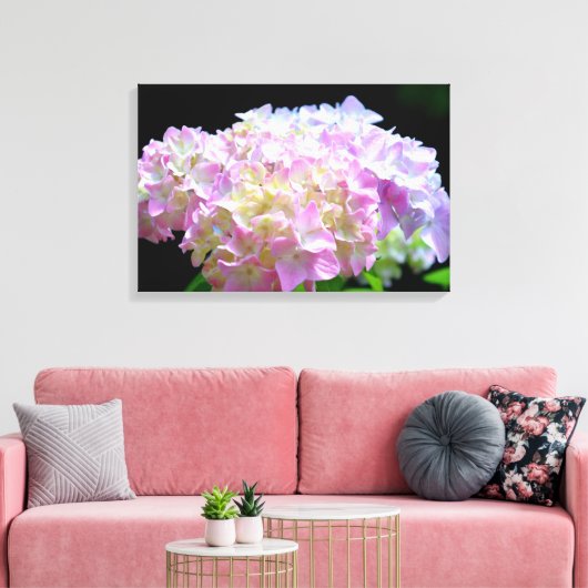 Morning Whisper - lila Hydrangea Leinwanddruck (Insitu (Wohnzimmer))