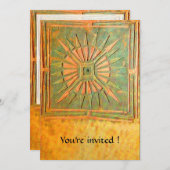 MORNSTAR , antigelb, grün, weiß Einladung (Vorne/Hinten)