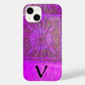 MORNSTAR , Lila, schwarz, violett Monogramm Case-Mate iPhone Hülle (Rückseite)