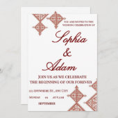 Moroccan Berber Pattern Wedding Invitation (Vorne/Hinten)