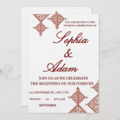 Moroccan Berber Pattern Wedding Invitation Einladung (Vorne/Hinten)