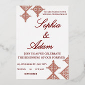 Moroccan Berber Pattern Wedding Invitation Folieneinladung (Vorderseite)