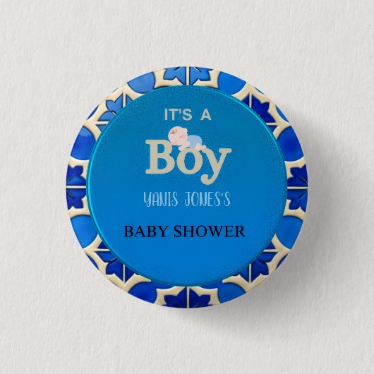Moroccan Boy Baby Shower  Button (Vorderseite)