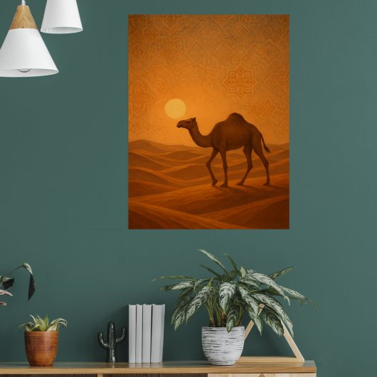 Moroccan Desert Camel Sunset Poster (Wohnzimmer 1)