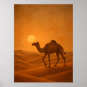 Moroccan Desert Camel Sunset Poster (Vorne)