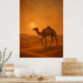 Moroccan Desert Camel Sunset Poster (Küche)
