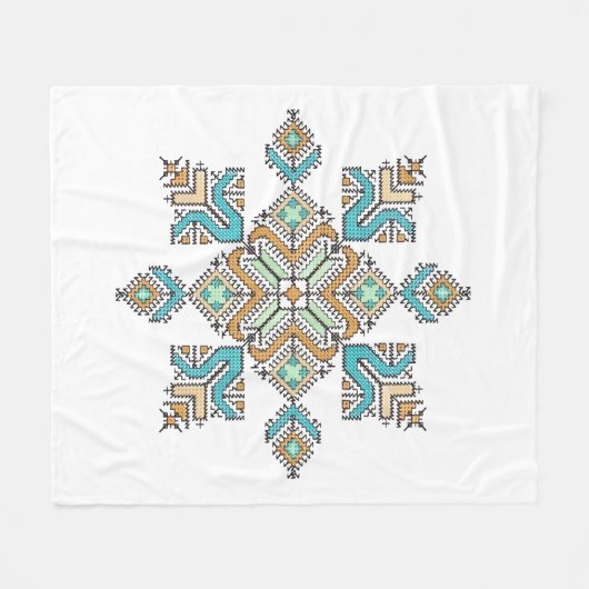 Moroccan Embroidery Star Fleecedecke (Vorderseite (Horizontal))
