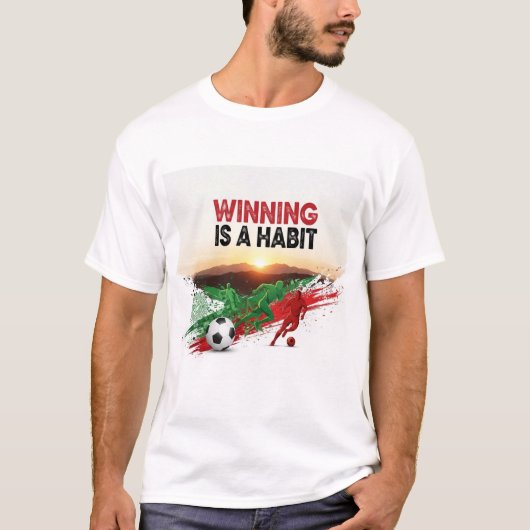 Moroccan Flag Motivation & Champion Mindset Design T-Shirt (Vorderseite)