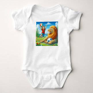 Moroccan Football Baby Bodysuit.Lion Pride Design Baby Strampler