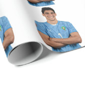 Moroccan Football Player Stickers Geschenkpapier (Rolleneckpunkt)