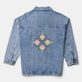 Moroccan Geometric Embroidery Art Jeansjacke