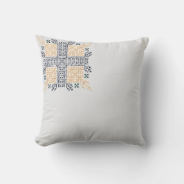 Moroccan Geometric Embroidery Art Kissen