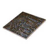 Moroccan Indigo and Gold Mandala Pattern Accent Fliese (Seite)