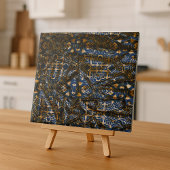 Moroccan Indigo and Gold Mandala Pattern Accent Fliese