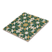 Moroccan Islamic Teal Gold Geometric Seamless Patt Fliese (Seite)