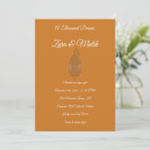 Moroccan Lantern Wedding Invitation Boho Einladung (Stehend Vorderseite)