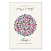 Moroccan Lattice Geo Mandala Wedding Place Card Tischnummer (Vorderseite)
