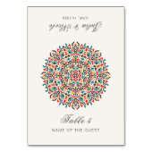 Moroccan Lattice Geo Mandala Wedding Place Card Tischnummer (Vorderseite)