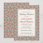Moroccan Lattice Geo Mandala Wedding Reception Einladung (Vorne/Hinten)