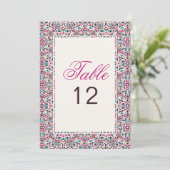 Moroccan Lattice Geo Mandala Wedding Table Number Einladung (Stehend Vorderseite)
