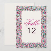 Moroccan Lattice Geo Mandala Wedding Table Number Einladung (Vorne/Hinten)