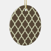Moroccan Lattice Pattern whiter Brown & Keramik Ornament (Rechts)