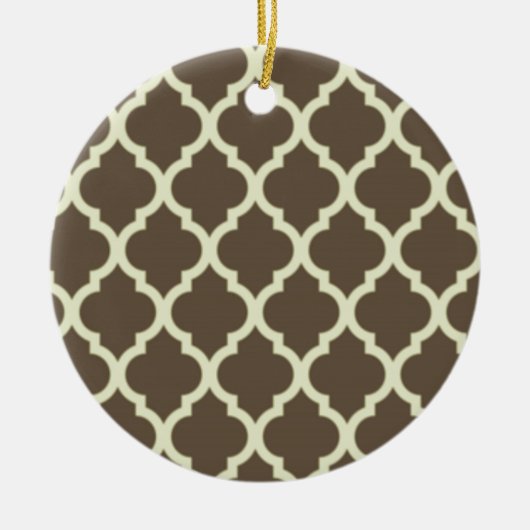 Moroccan Lattice Pattern whiter Brown & Keramik Ornament (Vorne)