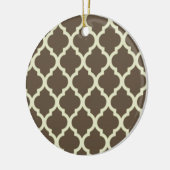 Moroccan Lattice Pattern whiter Brown & Keramik Ornament (Links)