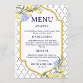 Moroccan Lemon Wedding Menu Menükarte (Vorderseite)