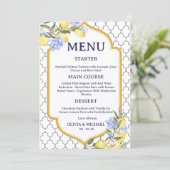 Moroccan Lemon Wedding Menu Menükarte (Stehend Vorderseite)