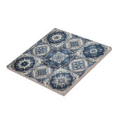 Moroccan Mediterranean Blue & White Tile Pattern Fliese (Seite)