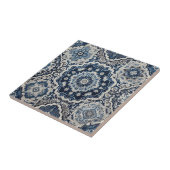 Moroccan Mediterranean Blue & White Tile Pattern Fliese (Seite)