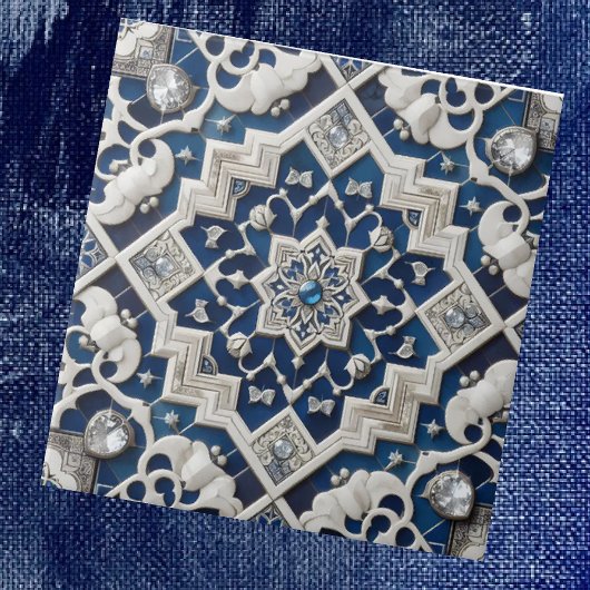 Moroccan Mediterranean Faux Diamond Tile Pattern Fliese