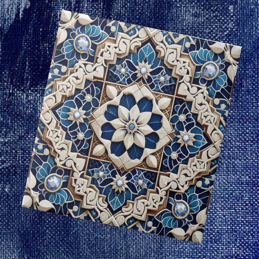 Moroccan Mediterranean Faux Diamond Tile Pattern Fliese