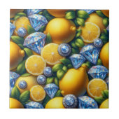 Moroccan Mediterranean Lemons and Diamonds Fliese (Vorderseite)