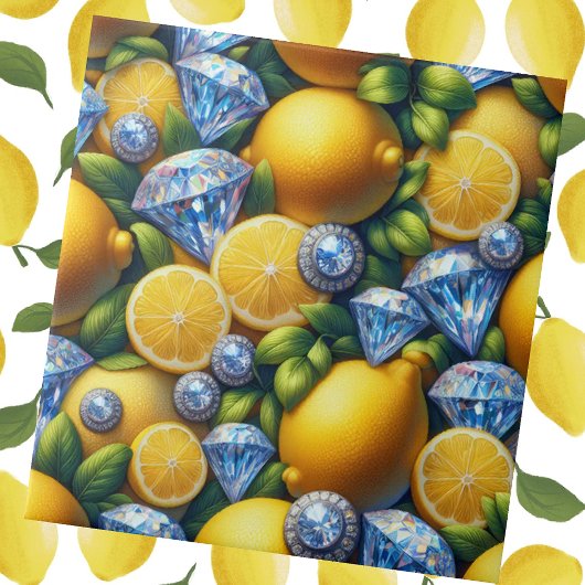 Moroccan Mediterranean Lemons and Diamonds Fliese