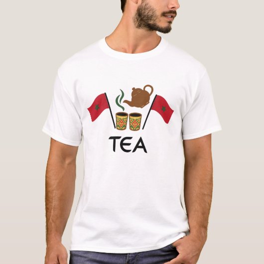 Moroccan Mint Tea T-Shirt, Morocco Flag & Traditio T-Shirt (Vorderseite)