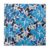 Moroccan mosaic blue white stars geometric pattern fliese (Vorderseite)