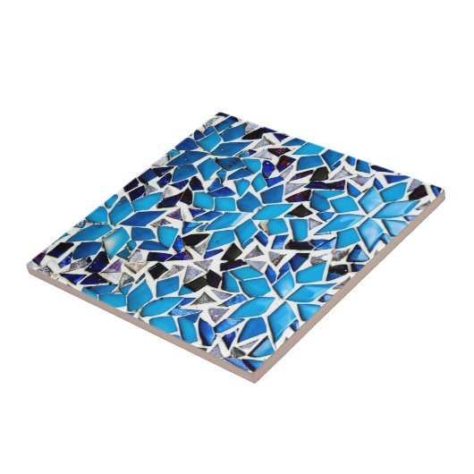 Moroccan mosaic blue white stars geometric pattern fliese (Seite)
