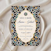 Moroccan Mosaic Elegant Mediterranean Save The Date